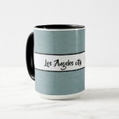 Los Angeles City Elegant Black Grey Ringer 15oz Mok (Voorkant links)