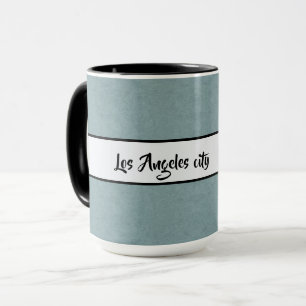 Los Angeles City Elegant Black Grey Ringer 15oz Mok