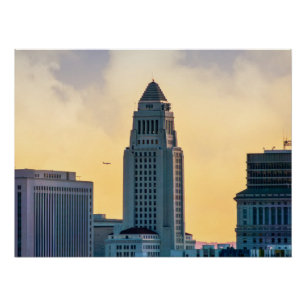 Los Angeles City Hall Muurkunst Downtown LA Perfect Poster