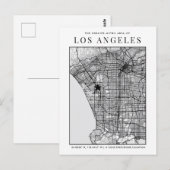 Los Angeles City Map + Locatie Marker Briefkaart (Voorkant / Achterkant)