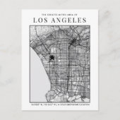 Los Angeles City Map + Locatie Marker Briefkaart (Voorkant)