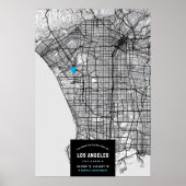 Los Angeles City Map + Markeren naar je locatie Poster (Voorkant)