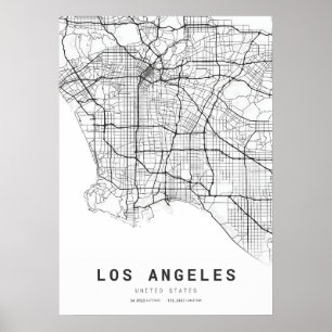 Los Angeles City Map Poster