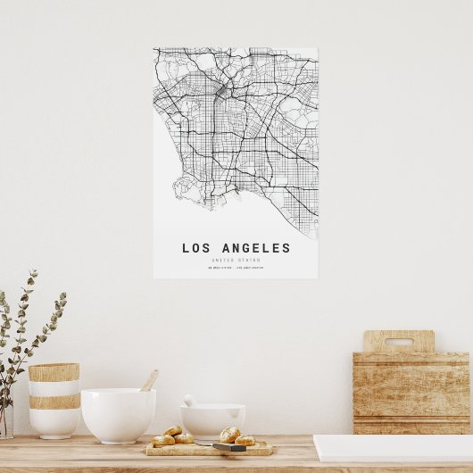 Los Angeles City Map Poster (Keuken)