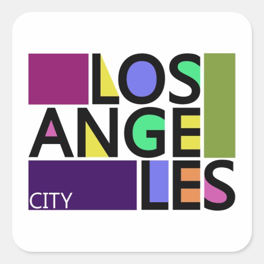 Los Angeles City Modern Typografie Stickers (Voorkant)