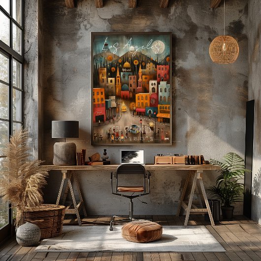 Los Ángeles: City of Angels - Whimsical Art Perfect Poster