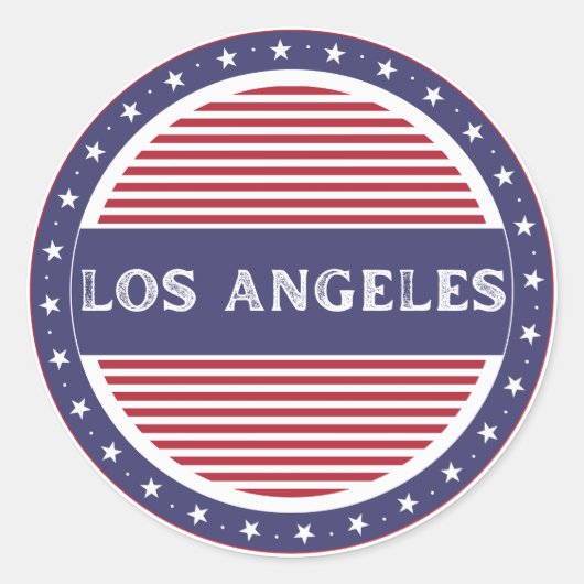 Los Angeles City Pride Emblem – American Identity Ronde Sticker (Voorkant)