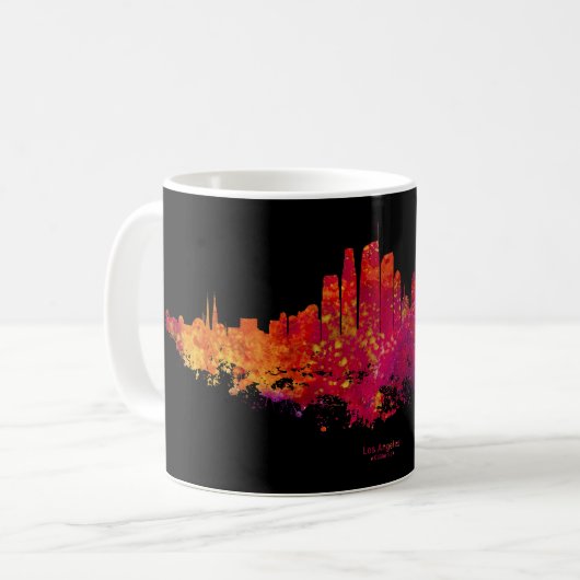 Los Angeles City Skyline kleurrijk Koffiemok (Voorkant links)