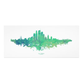 Los Angeles City Skyline - Mint Green Foto Afdruk