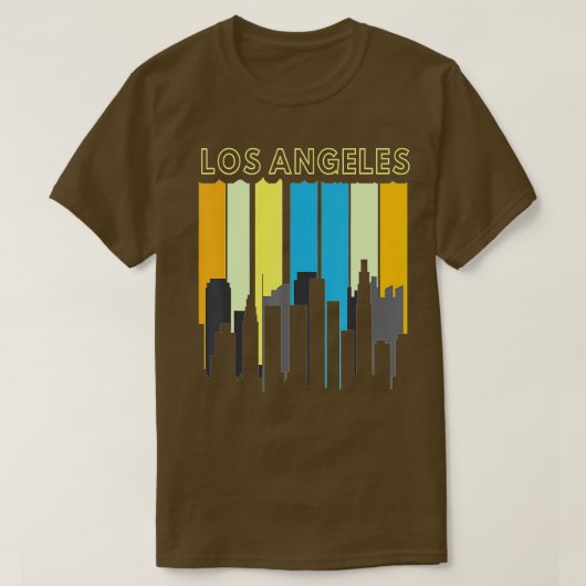 Los Angeles City Skyline - Retro Style T-shirt (Design voorkant)