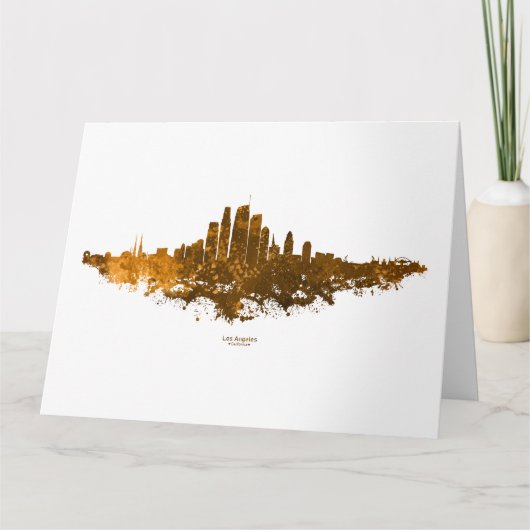 Los Angeles City Skyline - Sinaasappel Bedankkaart (Voorkant)
