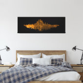 Los Angeles City Skyline - Sinaasappel Canvas Afdruk (Insitu (Slaapkamer))