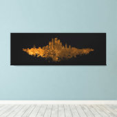 Los Angeles City Skyline - Sinaasappel Canvas Afdruk (Insitu (Houten vloer))