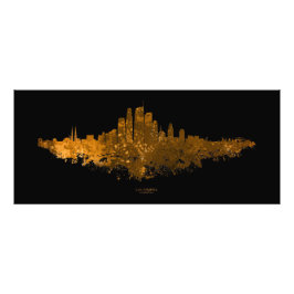 Los Angeles City Skyline - Sinaasappel Foto Afdruk