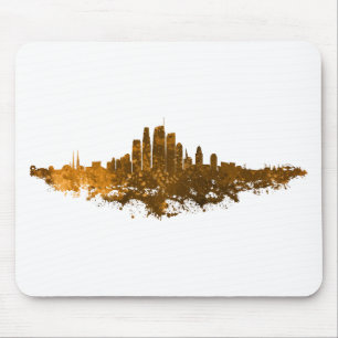 Los Angeles City Skyline - Sinaasappel Muismat