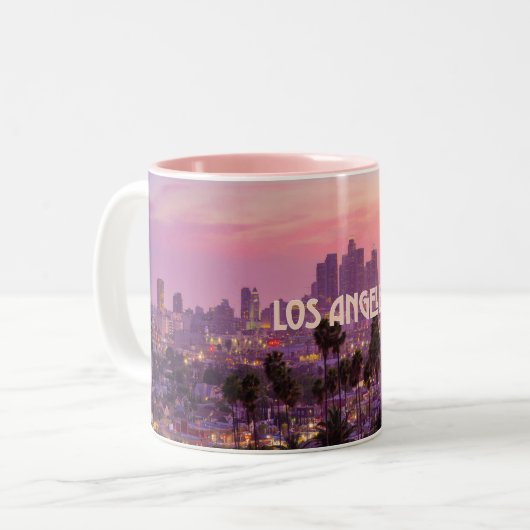 Los Angeles City Skyline Sunset Mok (Voorkant links)