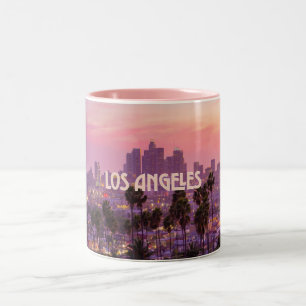 Los Angeles City Skyline Sunset Mok