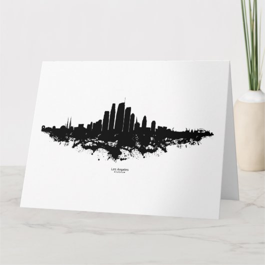 Los Angeles City Skyline Waterverf Bedankkaart (Voorkant)