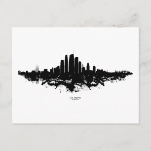 Los Angeles City Skyline Waterverf Briefkaart