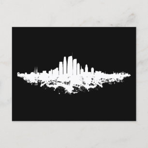 Los Angeles City Skyline Waterverf Briefkaart