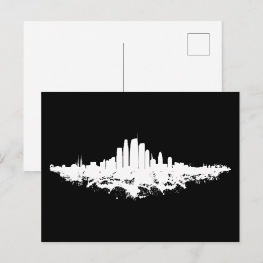 Los Angeles City Skyline Waterverf Briefkaart (Voorkant / Achterkant)