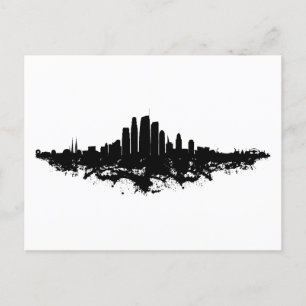 Los Angeles City Skyline Waterverf Briefkaart