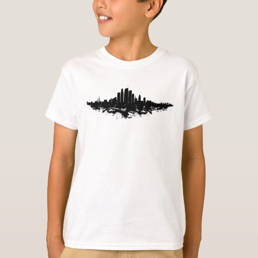 Los Angeles City Skyline Waterverf T-shirt (Voorkant)