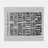 Los Angeles City Streets-kaart Fleece Deken (Voorkant (Horizontaal))