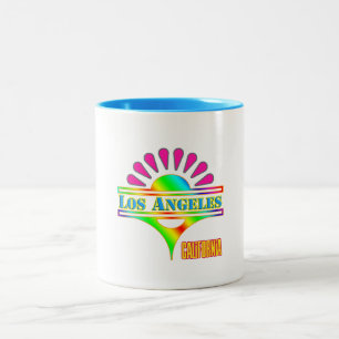 "Los Angeles Colorful 1" Cup Tweekleurige Koffiemok