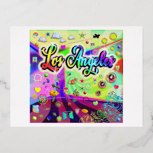 Los Angeles Cool Energy Ansichtkaart Folie Feestdagen Briefkaart