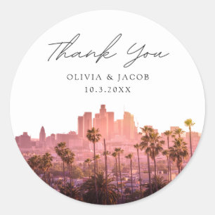 Los Angeles dank u bruiloft gunst DTLA Ronde Sticker
