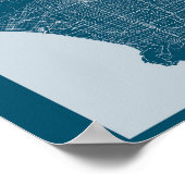 Los Angeles Dark Blue City Map Poster (Hoek)