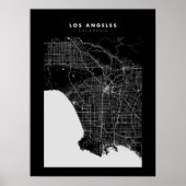 Los Angeles Dark City Map Poster (Voorkant)
