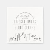 Los Angeles Deco Skyline | Weddenschap Napkins Servet (Voorkant)