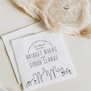 Los Angeles Deco Skyline   Weddenschap Napkins Servet