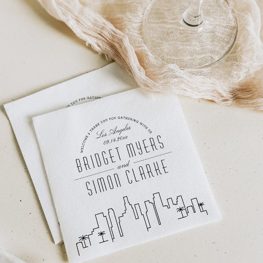 Los Angeles Deco Skyline | Weddenschap Napkins Servet