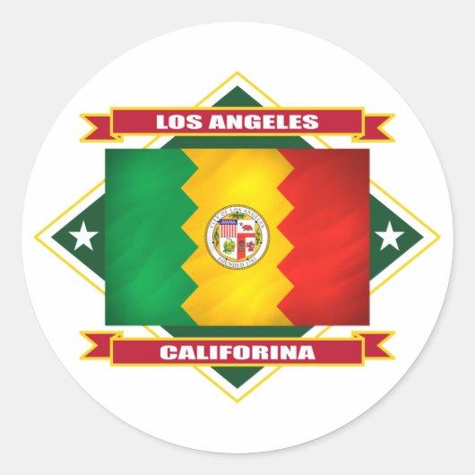 Los Angeles Diamond Ronde Sticker (Voorkant)