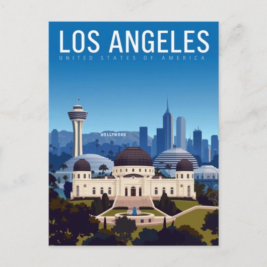 Los Angeles Dreamscape Skyline Briefkaart (Voorkant)