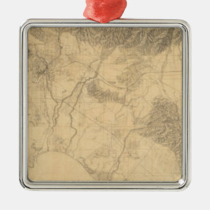 Los Angeles en San Bernardino Topografie Metalen Ornament