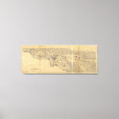 Los Angeles en San Gabriel Mountains Map (1915) Canvas Afdruk (Voorkant)
