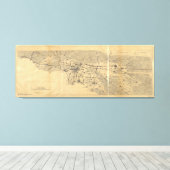 Los Angeles en San Gabriel Mountains Map (1915) Canvas Afdruk (Insitu (Houten vloer))