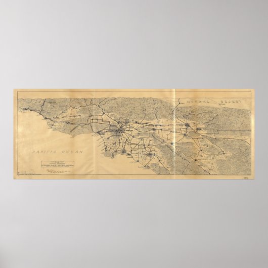 Los Angeles en San Gabriel Mountains Map (1915) Poster (Voorkant)