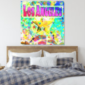 Los Angeles Epoch Hour Stretched Canvas Print (Insitu (Slaapkamer))