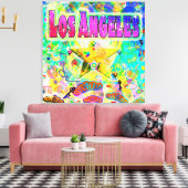 Los Angeles Epoch Hour Stretched Canvas Print (Insitu (Woonkamer))