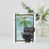Los Angeles Filmcamera Reisposter Briefkaart (Staand voorkant)