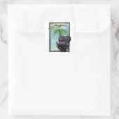 Los Angeles Filmcamera Reisposter Vierkante Sticker (Tas)