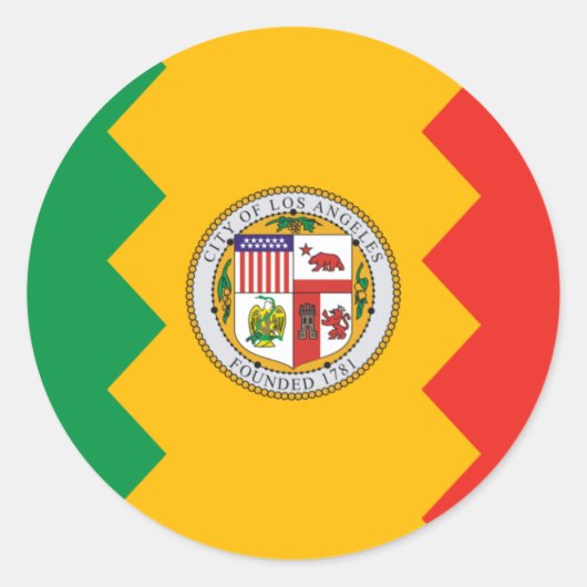 Los Angeles Flag Ronde Sticker (Voorkant)