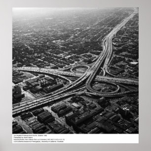 Los Angeles Freeways uit de lucht, 1966 Poster