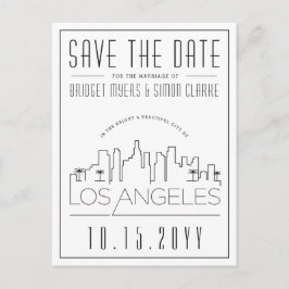 Los Angeles | Gestileerde skyline De datum opslaan Briefkaart