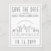 Los Angeles | Gestileerde skyline De datum opslaan Briefkaart (Voorkant)